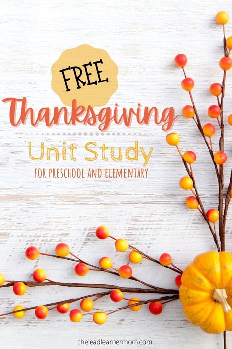 Thanksgiving Homeschool Kindergarten, Thanksgiving Unit Study Kindergarten, Thanksgiving Crafts Homeschool, Fall Unit Study Homeschool Free, November Units Kindergarten, Gratitude Unit Study, Thanksgiving Unit Study Homeschool Free, History Of Thanksgiving For Preschool, Thanksgiving Lessons For First Grade