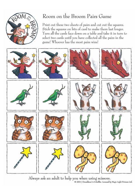 Room On The Broom Sensory Activities, Room On The Broom Story Sack, Free Room On The Broom Printables, Room On The Broom Characters, Room On The Broom Scavenger Hunt, Room On The Broom Character Printables, Room On A Broom Crafts, Room On Broom Activities, Room On The Broom Birthday Party