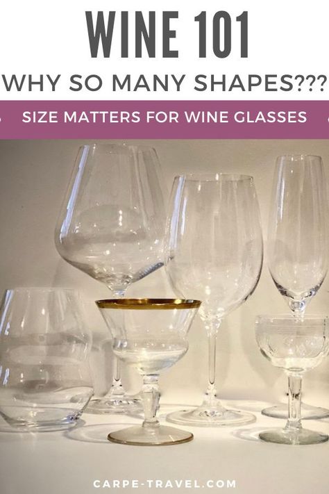 It’s hard not to wonder why it matters and what the purpose is for all the different types of wine glasses. But there is a reason for all shapes and sizes. Let me explain. #wine #wine101 Different Types Of Wine Glasses, Types Of Wine Glasses Shape, Best Wine Glasses, Types Of Wine Glasses, California Wineries, Types Of Red Wine, Wine Glassware, Wine Tips, Different Types Of Wine