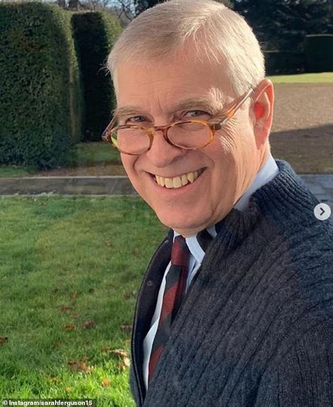 In the laid back photo, the Duke of York is grinning away while wearing a navy cardigan an... The Ritz Carlton Hotel, Uk Prince, Sweet Snap, Maroon Tie, Education Brochures, Princesa Real, Back Photo, English Royalty, Sarah Ferguson