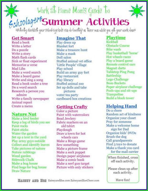 Schoolagers Summer Activities Kids Summer Schedule, Activities List, Checklist For Kids, Kids Checklist, Summer Checklist, Keep Kids Busy, Business Workshop, Summer Schedule, Summer Fun For Kids