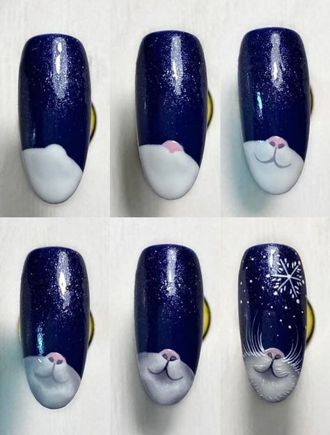 Christmas Cat Nail Art, Cat Christmas Nails, Paw Print Nails, Subtle Nail Art, Mickey Nails, Nagel Design, Xmas Nail Art, Feather Nails, Fruit Nail Art