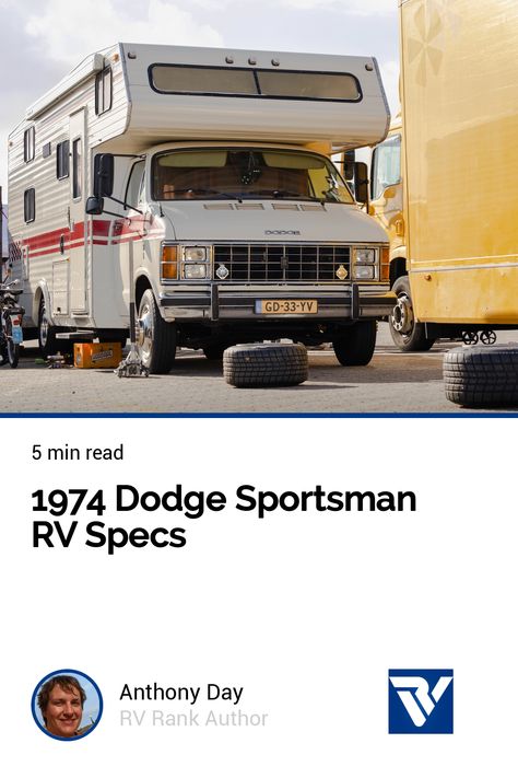 If you’re looking for an older van that can be converted into a classic RV, you should check out the specs of a 1974 Dodge Sportsman. Dodge Sportsman, Waste Tanks, Roof Ladder, Class A Motorhomes, Van Conversion, Trailer Hitch, Camper Van, Sport Event, Motorhome