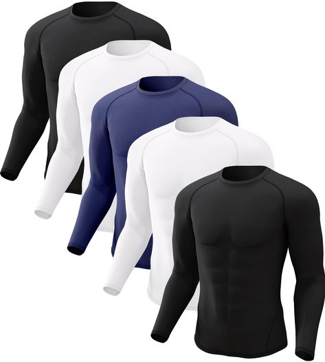 PRICES MAY VARY. Comfort and Reduced Fatigue: No label design reduces any skin irritation; by supporting muscles and reducing vibration, sports mens compression shirt can effectively reduce muscle fatigue and soreness during exercise Breathable and Quick-Drying: 90% polyester, 10% spandex; dry fit gym shirts men are made of moisture wicking and breathable fabric, wick away sweat fast to keep you dry and light, easily keep away from the clammy feeling Sports design and sun protection: Four way stretching ensures all-round movement and has perfect shape recovery function, flat seam design will not tear prematurely, and compression shirts also provide sun protection Ideal for Various Sports Activities: CL convallaria compression shirts perfect for all weather sports in all seasons: daily gym, Gym Shirts Mens, Compression Shirt Men, Compression Shirts, Ultimate Workout, Flat Seam, Mens Compression, Muscle Fatigue, Athletic Workout, Dri Fit Shirt