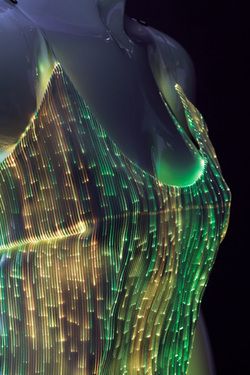 I can imagine some Hoopers getting down with these. Tops & Bottoms from $99 Led Dance Costume, Glowing Clothes, Led Clothes, Led Costume, Smart Textiles, E Textiles, Led Clothing, Dancing Costumes, Edm Rave