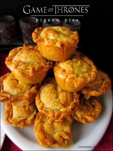 House Of The Dragon Food, Pigeon Pie, Game Of Thrones Food, Dnd Food, Skyrim Food, Lotr Party, Chicken Pies, Pie Game, Hobbit Food