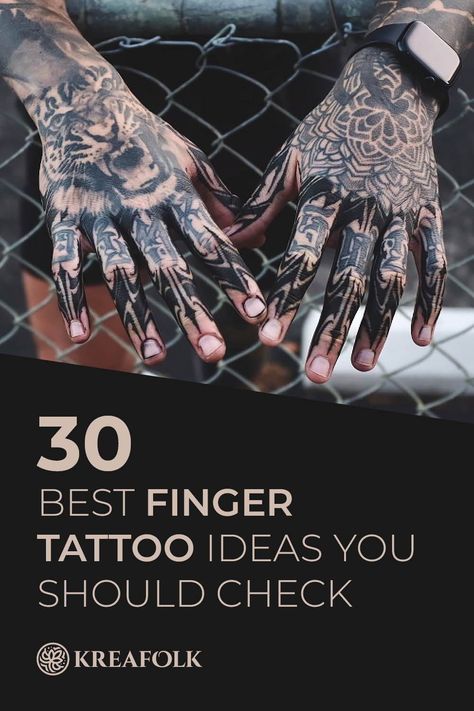 Let's explore the world of finger tattoos! Dive deep into trending designs, care tips, and insights. Let's guide you to the perfect ink for your fingers! Hand Fingers Tattoo, Inside Finger Tattoo Men, Thick Finger Tattoo, Men’s Full Finger Tattoos, Tattoo Fingers Men, Men Finger Tattoo Ideas, Hand Tattoos For Guys Ideas Design, Japanese Finger Tattoo, Men Finger Tattoo