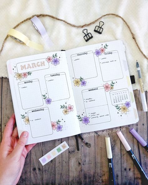 Pink Bujo Theme, Flower Bullet Journal Theme, Bujo Flowers, Flower Bullet Journal, Bullet Journal Set Up, Organization Bullet Journal, Bullet Journal Ideas Templates, Creating A Bullet Journal, Bullet Journal Paper