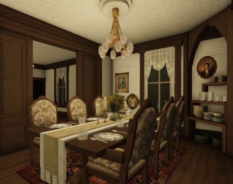 Victorian Bloxburg Room Ideas, Bloxburg Kitchen Ideas Victorian, Old Fashion Bloxburg House, Bloxburg Living Room Ideas Victorian, Victorian House Plans Bloxburg, Autumn Victorian Home, Victorian Homes Interior Bloxburg, Small Home Bloxburg Layout, Bloxburg Victorian House Color Scheme