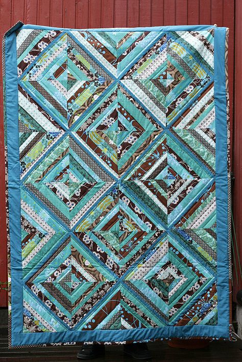 Big Boy Bed, Green Quilts, Boy Bed, Turquoise Quilt, String Quilt, Pieced Quilts, String Quilts, Lap Quilts, Pretty Quilt