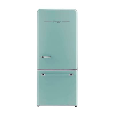 Retro Refrigerator Kitchen, Modern Refrigerator, Unique Appliances, Retro Refrigerator, Retro Appliances, Counter Depth Refrigerator, Retro Fridge, Bottom Freezer Refrigerator, Ocean Mist