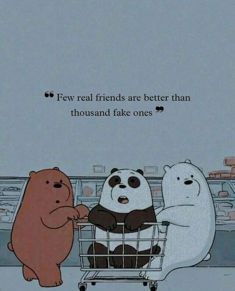 Fake Trio Friends Quotes, We Bare Bears Quotes, Fake Best Friends Photo, Making Memories Quotes, School Life Memories, Friends Sketch, Cute Text Quotes, Funny Lockscreen, Bear Quote