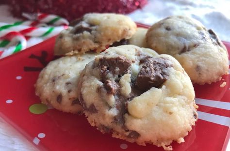 Toblerone Cookies Recipes, Toblerone Shortbread Cookies, Toblerone Recipes, Chocolate Shortbread Cookies Recipes, Squares Recipes, Scottish Shortbread Cookies, Toblerone Chocolate, Shortbread Cookies Christmas, Chocolate Chip Shortbread Cookies