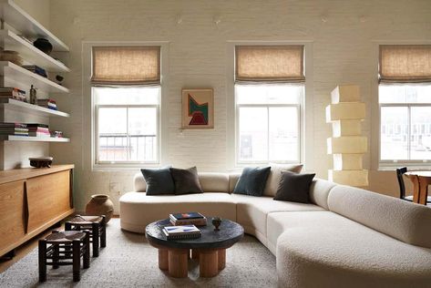 Tribeca Residence by Ashe Leandro | 1stDibs Ashe Leandro, Living Room New York, Tribeca Loft, Minimal Living Room, Sculptural Furniture, Loft Interior Design, Loft Interior, New York City Apartment, Factory Building