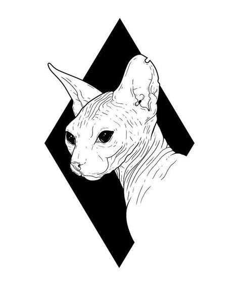 Sphynx Cat Tattoo, Minimalist Tattoo Ideas, Occult Tattoo, Retro Painting, Zombie Art, Flash Tattoo Designs, Cat Tattoo Designs, Layered Art, Cute Tiny Tattoos