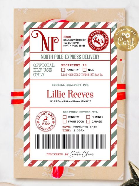 Editable. Elf North Pole Shipping Labels EDITABLE, Santa Postage, Santa Christmas Gift Label, Elf Delivery, North Pole Mail Stickers, Printable Sticker, North Pole Delivery Gift Tag, Christmas Gift Tag, Special Delivery from Santa, North Pole Express, Instant Download. Elf Delivery, Christmas Vouchers, North Pole Express, Gift Labels Christmas, Christmas Date, Pole Nord, Gift Label, Editable Labels, Sticker Label