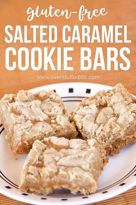 Gluten Free Dessert Bars, Salted Caramel Cookie Bars, Gluten Free Caramel, Caramel Cookie Bars, Gluten Free Cookie Bars, Salted Caramel Cookie, Salted Caramel Filling, Shortbread Cookie Crust, Caramel Cookies Bars