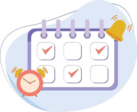 icon calendar with date schedule bell and alarm clock Icon Calendar, Flat Icon, Alarm Clock, Clock