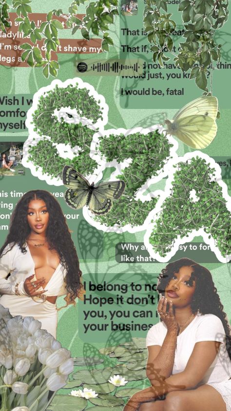 #sza #crtl #greenaesthetic #fyp Green Asethic, Sza Collage, Shuffles Ideas, Sza Collage Wallpaper, Sza Songs, Sza Aesthetic, Fire Wallpapers, Artist Wallpaper, Sza Singer