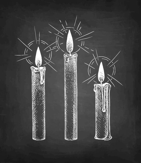 Candles burning. Chalk sketch on blackboard background. Hand drawn vector illustration. Retro style. Chalk Art Signs, Whiteboard Quotes, Chalk Sketch, Specials Board, Chalkboard Flowers, Candle Illustration, Athena Tattoo, Blackboard Background, Blackboard Drawing