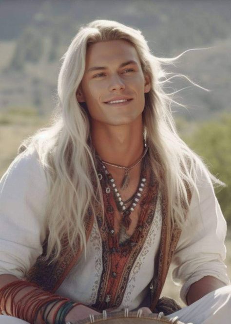 Guy With Long White Hair, Long White Hair Men, Man With White Hair, Long Blond Hair Man, Long White Hair Male, Man With Long Blonde Hair, Blond Pirate Man, Blonde Pirate Male, Long Blonde Hair Male Character Art