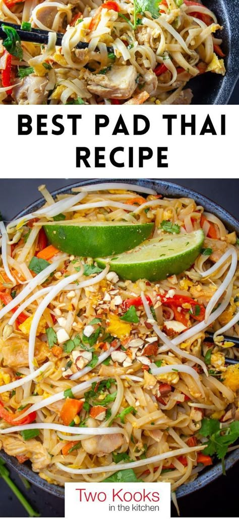 Think of the best pad Thai recipe as perfect Asian comfort food. The flavors and textures in this sweet, salty, umami noodle stir fry are simply delicious. Way better than take out. Make it vegetarian or not. Traditional Pad Thai Recipe, Traditional Pad Thai, Path Thai Recipe, Tofu Pad Thai Recipe Easy, How To Make Asian Food, Easy Thai Noodle Recipe, Traditional Thai Food Recipes, Thai Pad Thai Recipe, Vietnam Food Recipes