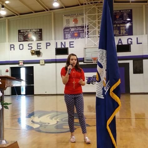 Leah Thompson singing "America The Beautiful" for Rosepine High School,  #america #americathebeautiful #deridder #derriderlouisiana #fortpolk #fortpolklouisiana #leahthompson #leesville #leesvillelouisiana #rhs #rosepine #veteransday Leah Thompson, Leesville Louisiana, Fort Polk, Real Estate Blog, America The Beautiful, Veteran's Day, Veteran’s Day, Veterans Day, What Is Life About