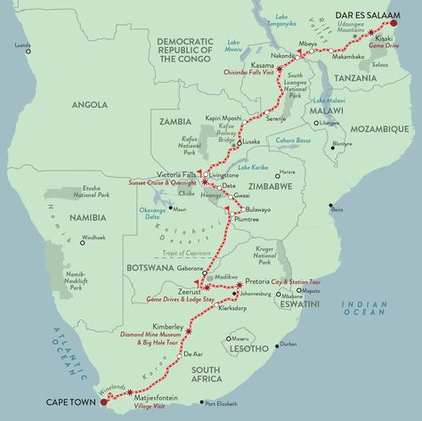 Jungle Junction, Rovos Rail, Cape Town Itinerary, Zambezi River, Summer Promotion, Game Lodge, Rift Valley, Train Tour, Dar Es Salaam