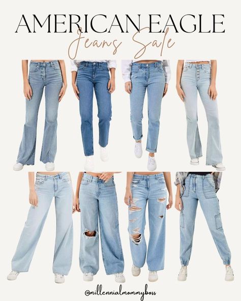 Upgrade your denim collection with American Eagle's Jeans Sale! From classic skinny jeans to trendy mom jeans, we've got everything you need to look and feel amazing. #AmericanEagle #JeansSale #DenimSale #Fashion #Style #WomensFashion #MensFashion #Fashionista #FashionAddict #OOTD #DenimLove #DenimObsessed #JeansForDays #ShopTillYouDrop #SaleAlert #FashionSale #Discount #AffordableFashion #DenimDeal #FashionBlogger Jeans Sale, American Eagle Mom Jeans, American Jeans, Trendy Mom, Denim Collection, American Eagle Jeans, Fashion Sale, Jeans For Sale, Fashion Addict