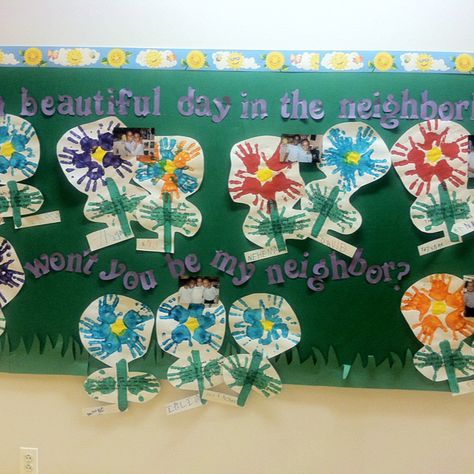 Springtime bulletin board...LOVE the wording...mr. rogers  =) Springtime Crafts, Preschool Lesson Plan, Mr Rogers, Love Your Neighbour, Preschool Lesson Plans, Preschool Lessons, Bulletin Boards, Preschool Crafts, Spring Time