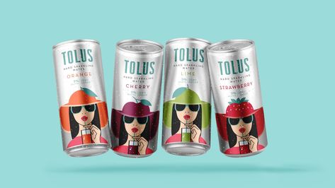 Tolus Hard Sparkling Water on Packaging of the World - Creative Package Design Gallery Ice Packaging, Sparkling Water Packaging, Strawberry Water, Smirnoff Ice, Lime Water, Water Packaging, Drinks Brands, Hard Seltzer, Flavored Water