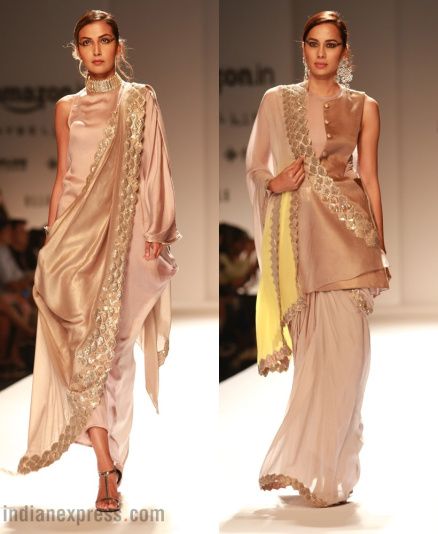 Kiran Uttam Ghosh, Engagement Sarees, Flowy Chiffon Dress, Back To The 90s, Engagement Bride, Asian Bridal Dresses, India Fashion Week, Amazon India, Indian Express