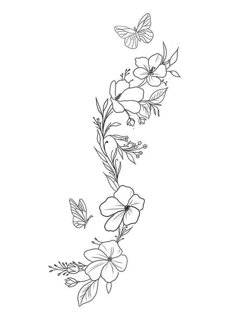 Forearm Flower Vine Tattoo, Vine Wrapped Around Arm Tattoo With Butterflies, Simple Sleeves Design Tattoo, Wrap Around Vine Tattoo Stencil, Vine Leg Tattoos Women, Front Leg Tattoo Women, Wrap Around Tattoo Stencil, Wrap Around Forearm Tattoo Women, Wrap Around Forearm Tattoo