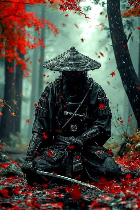 Samurai Warrior Tattoo, Guerriero Samurai, Ronin Samurai, Ninja Wallpaper, Japanese Art Samurai, Samurai Tattoo Design, Warrior Concept Art, Samurai Wallpaper, Samurai Artwork