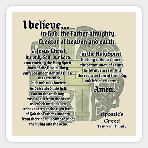 Apostle's Creed written in Brokenscript OT Condensed imposed over the Cross of Brigid. -- Choose from our vast selection of magnets to match with your desired size to make the perfect custom magnet. Pick your favorite: Movies, TV Shows, Art, and so much more! Available in two sizes. Perfect to decorate your fridge, locker, or any magnetic surface with. Apostle's Creed, Brigid's Cross, Pontius Pilate, Apostles Creed, God The Father, Heaven On Earth, The Cross, Catholic Church, Virgin Mary