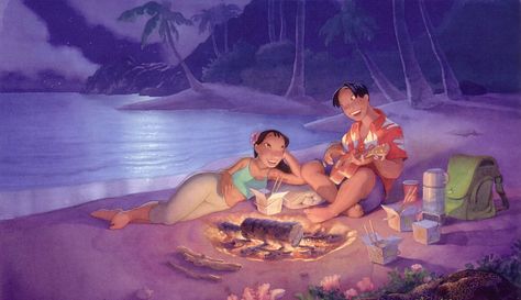 Nani and David Nani And David Costume, Nani And David, Stitch 626, Disney Animation Art, Stitch Artwork, Hawaiian Girl, Art Of Disney, Cartoon Couples, Lilo And Stitch Ohana