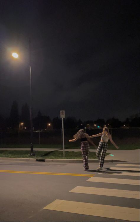 Late Night Dance Aesthetic, Dancing Down The Street, Running Through The Streets At Night, Late Night Dancing Aesthetic, Walks At Night Aesthetic, Dancing Under Street Lights, Dancing In The Street Aesthetic, Night Walks Aesthetic, Gabriela Core