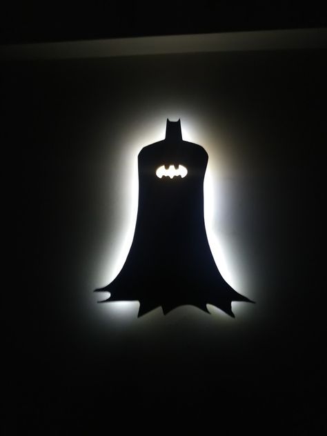 Batman Lamp, Batman Wall Decor, Wooden Glasses Holder, Batman Decor, Wood Laser Ideas, Cloud Night Light, Cnc Art, Easy Diy Room Decor, Laser Cut Wood Crafts