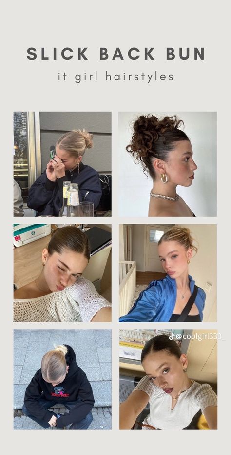 Slicked Back Hairstyle, Slick Back Hairstyle, Sleek Buns, Sleek Bun Hairstyles, Slick Bun, Slick Back Bun, Hairstyle Examples, Sport Hair, Hairstyles For Layered Hair