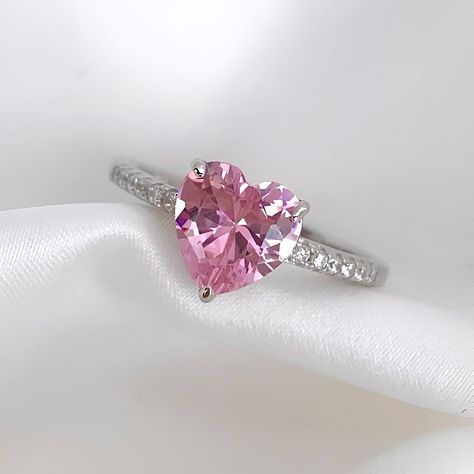 This is your sign to treat yourself to your dream ring 🎀💍 💍 Shop our “Darling” ring at www.EcstasyJewellery.com Presenting our prettiest and most cherished ring known as 𝐃𝐚𝐫𝐥𝐢𝐧𝐠, its center pink heart-shaped gemstone is so gorgeous and heavenly. Easily loved by all, this fine jewelry is made of real sterling silver, perfect for daily wear! ♡ Size: Different sizes available 💗 Premium Sterling Silver 925 💗 Affordable Luxury: Waterproof, Hypoallergenic, Tarnish-free & Made to last! 💗 Shippi... Pink Diamond Heart Ring, Heart Shape Rings, Pink Heart Ring, Pink Heart Rings, Old Fashioned Wedding, Heart Shaped Ring, Diamond Heart Ring, Heart Shaped Rings, Pink Ring