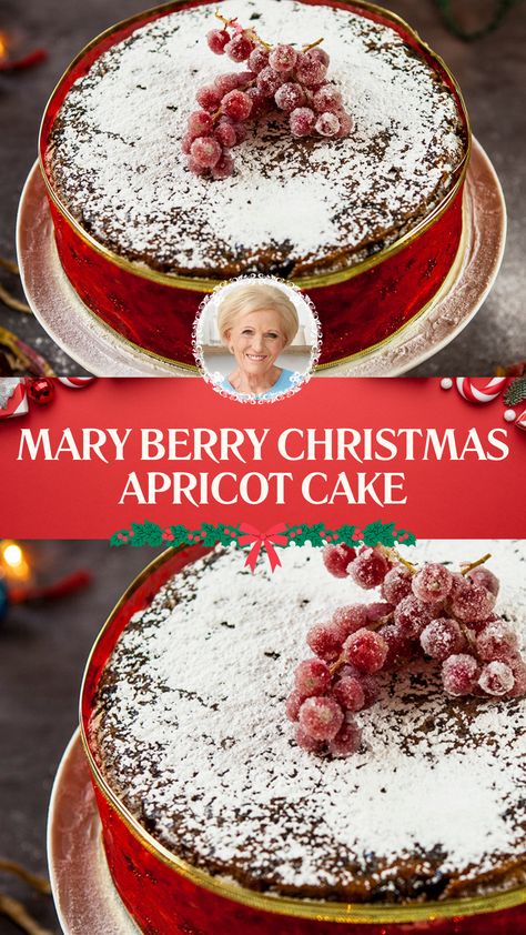 Mary Berry Christmas Apricot Cake Light Christmas Cake, Light Christmas Cake Recipe, Mary Berry Christmas Cake Recipe, British Christmas Cake, English Christmas Cake, Mary Berry Recipes Christmas, British Christmas Recipes, Recipes With Cherries, Christmas Receipts