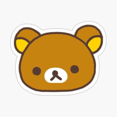 "Rilakkuma Bear head" Sticker by Hotaruuu2 | Redbubble Rilakkuma Bear, Polymer Clay Kawaii, Hippie Painting, Merch Ideas, Tumblr Stickers, Bear Head, Polymer Clay Animals, Hydroflask Stickers, Sketches Simple