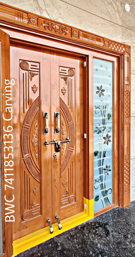 New Model Main Door Design, Take Wood Main Double Door Design, Latest Main Double Door Design Entrance, Latest Indian Main Double Door Designs, Teak Wood Main Door Design Entrance Indian Double Door, Indian Main Door Designs Double Door, Wooden Main Door Design Double, Double Main Door Design, Main Door Wooden Design