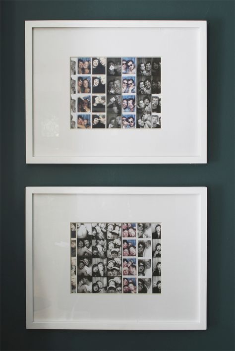 Framing Photo Booth – Photo Strips Framed Photo Booth Strips, Framed Photobooth Pictures, Picture Booth Frame, Photo Strip Frame, Ways To Display Photos In Bedroom, Dorm Chalkboard Ideas, Cute Photo Frames, Photo Booth Collage, Photo Booth Pictures Strip