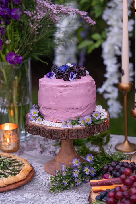 Blackberry Lavender Cake — My Moonstone Kitchen Practical Magic Cake, Ostara Cake, Litha Recipes, Blackberry Lavender Jam, Cranberry Kombucha, Blackberry Lavender, Lavender Jam, Healthy Birthday Cakes, Gingerbread Hot Chocolate