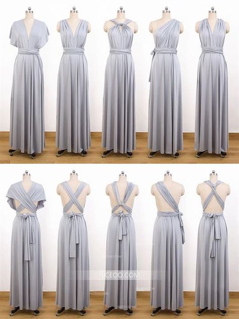 Debut Court, Infinity Dress Tutorial, Multi Way Bridesmaid Dress, Infinity Dress Ways To Wear, Bridesmaid Infinity Dress, Infinity Dress Styles, Vestido Convertible, Infinity Gown, Multiway Bridesmaid Dress