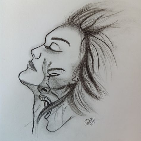 No one notices that how she screams internally😓#Don't under estimate women's power# there is alot hidden in their silence😑 Silenced Drawings, Internal Screaming Art, Woman Screaming Drawing, Easy Sketches To Draw, Minimalist Doodles, Sketches To Draw, Screams Internally, Draw With Pencil, Screaming Drawing