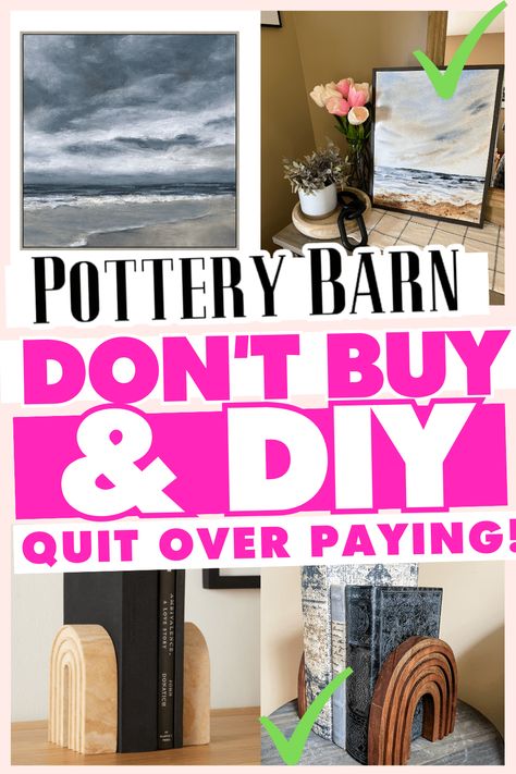 High-End Home Decor DIYS & Dupe Ideas on a BUDGET! - Whiskey & Whit High End Decor On A Budget, High End Diy Home Decor, High End Crafts, Diy Pottery Barn Decor, Pottery Barn Accessories, Pottery Barn Diy, Free Printable Artwork, Diy Restoration Hardware, Pottery Barn Look