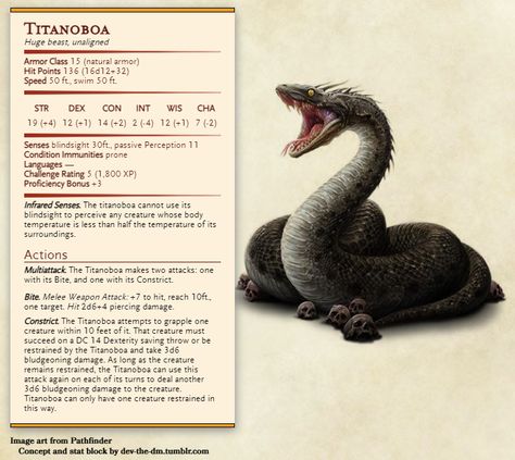 Snake Magic Item Dnd, Dnd 5e Beasts, Dnd Snake Monster, Dnd Beasts Homebrew, D&d Beasts, Dnd Snake, Dnd Beasts, Dnd Animals, Homebrew Monsters