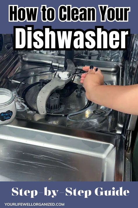 If you are struggling with white streaks on your glassware or foul odors from the dishwasher, here is a simple step-by-step guide on how to clean a dishwasher. How To Clean Dish Washer, How To Clean The Inside Of A Dishwasher, Clean Dishwasher Filter, How To Clean Your Dishwasher Diy, Best Way To Clean Dishwasher, How To Deep Clean Dishwasher, Cleaning The Dishwasher, How To Clean A Dishwasher That Smells, How To Clean Dishwasher Filter